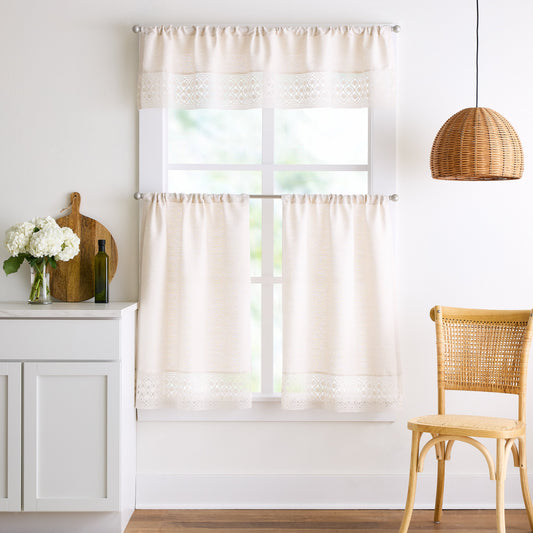 Peri Home Bahia 3-Piece Valance & Tiers Set