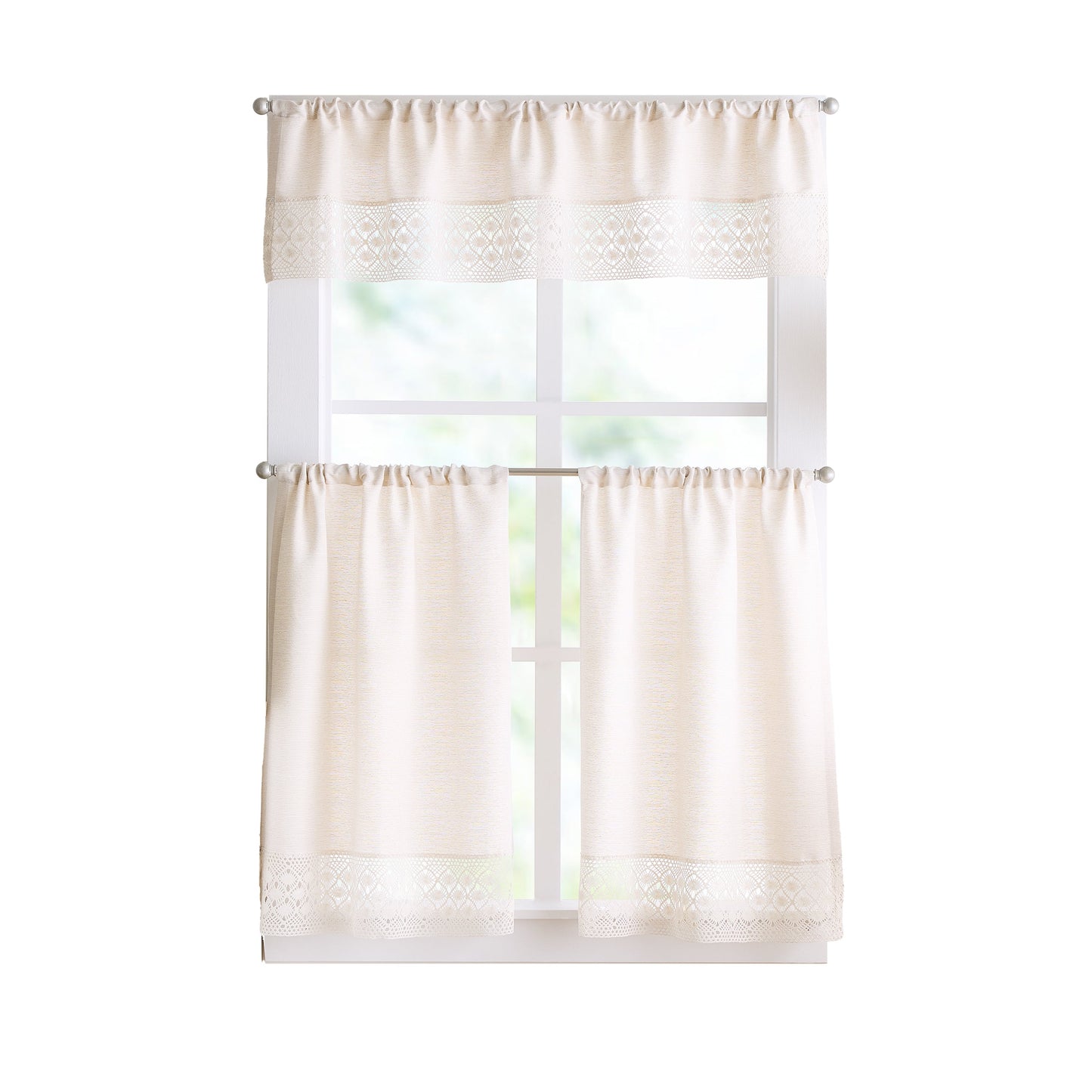 Peri Home Bahia 3-Piece Valance & Tiers Set