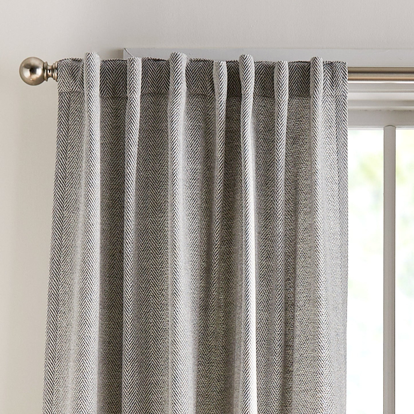 Peri Home Herringbone Backtab Curtain, Set von 2 Panels