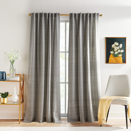 Peri Home Herringbone Backtab Curtain, Set von 2 Panels