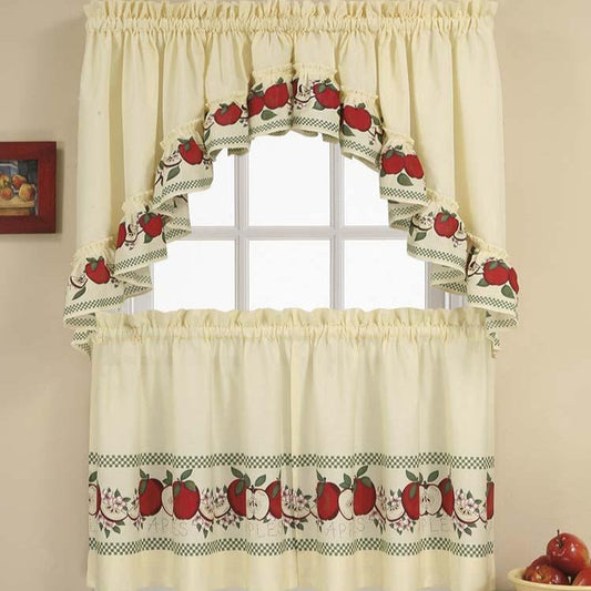 Curtainworks Red Delicious Valance & Tier 3pc Set