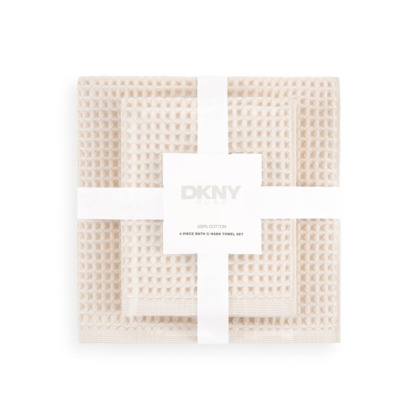 DKNY PURE Yarn Dyed Waffel Ungebleichtes Baumwollbad & Handtuch Set
