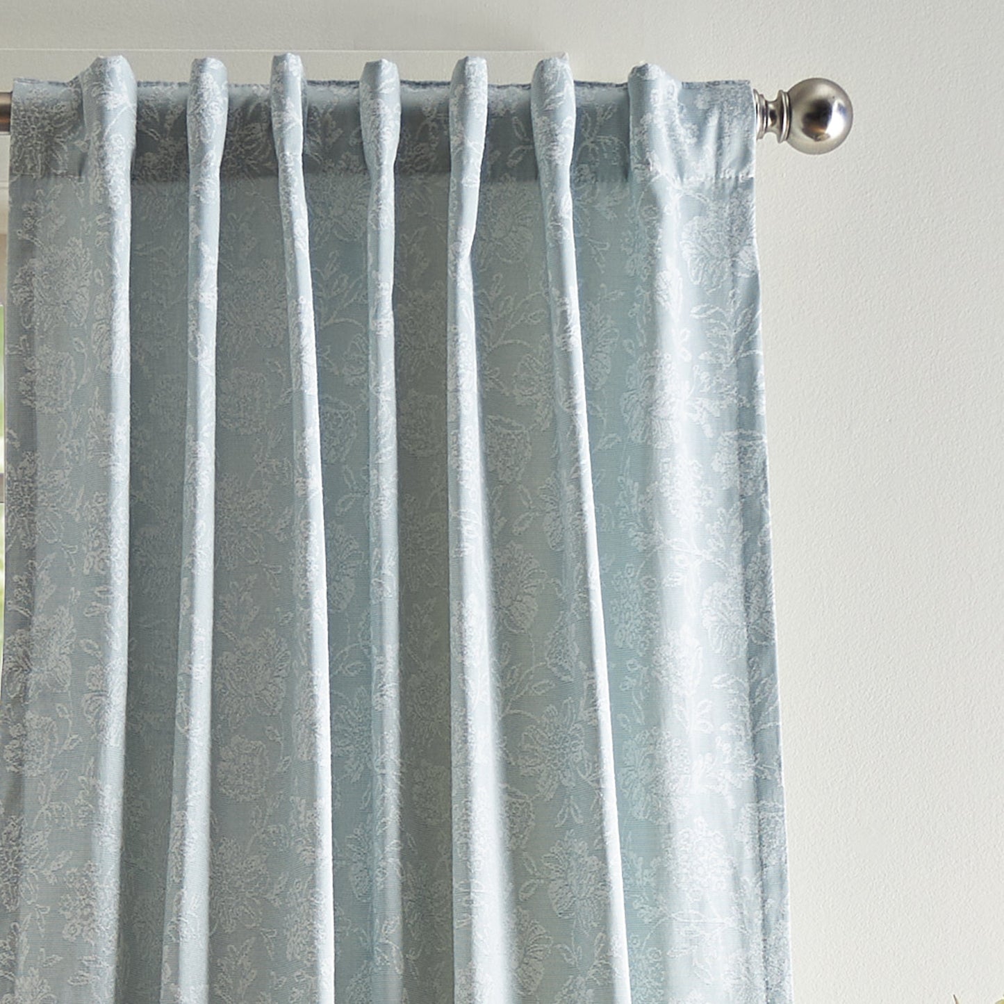Martha Stewart Cottage Floral Lined Curtain Panel Paar