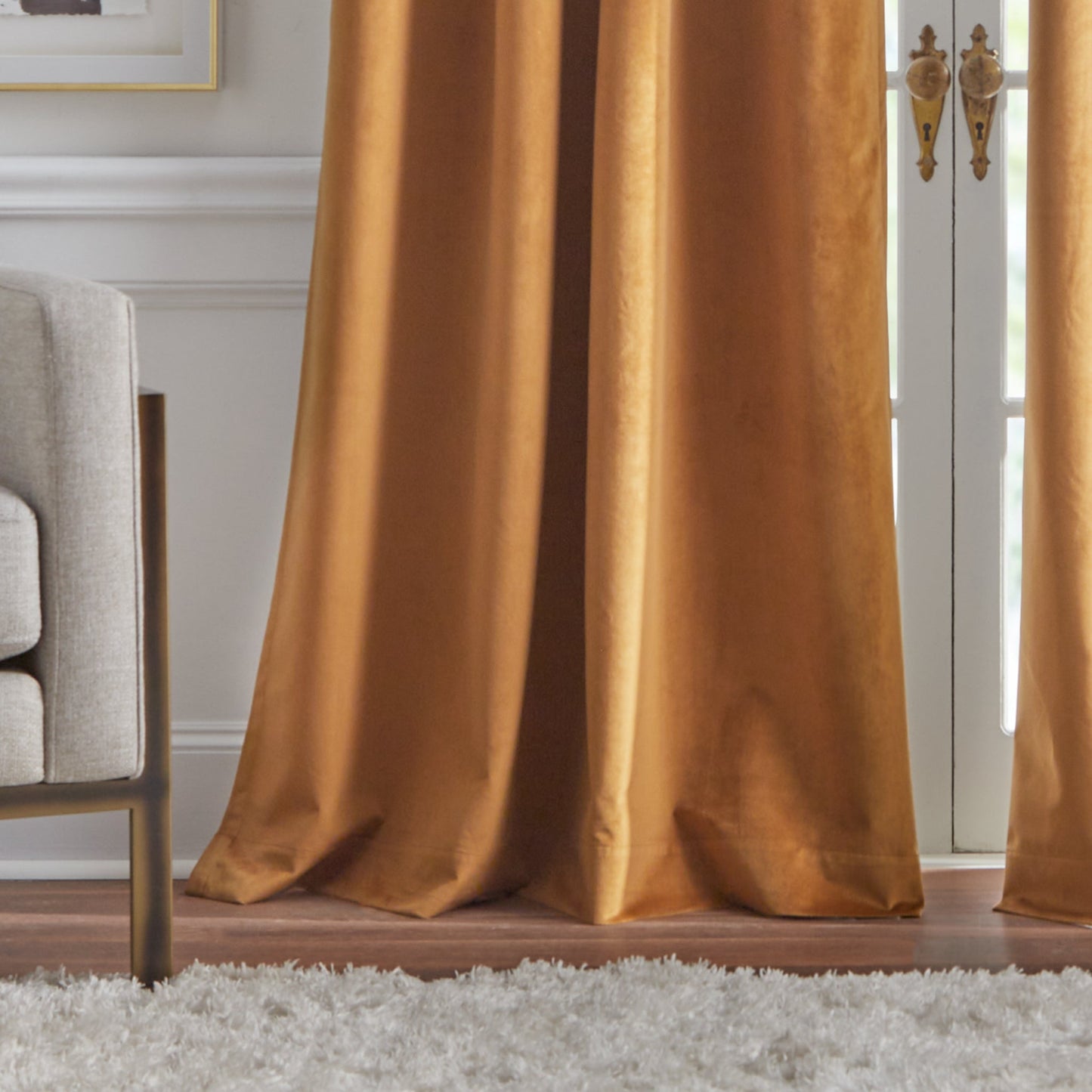 KARL LAGERFELD PARIS Velvet Blackout Grommet Curtain Panel Paar