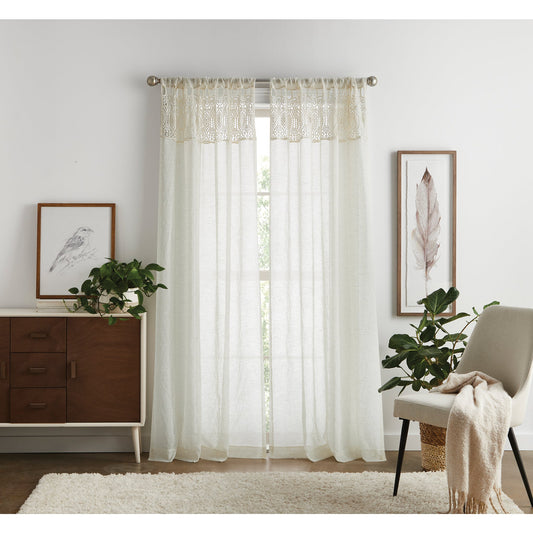 Martha Stewart Piece Macrame Curtain Poletop Panel Paar