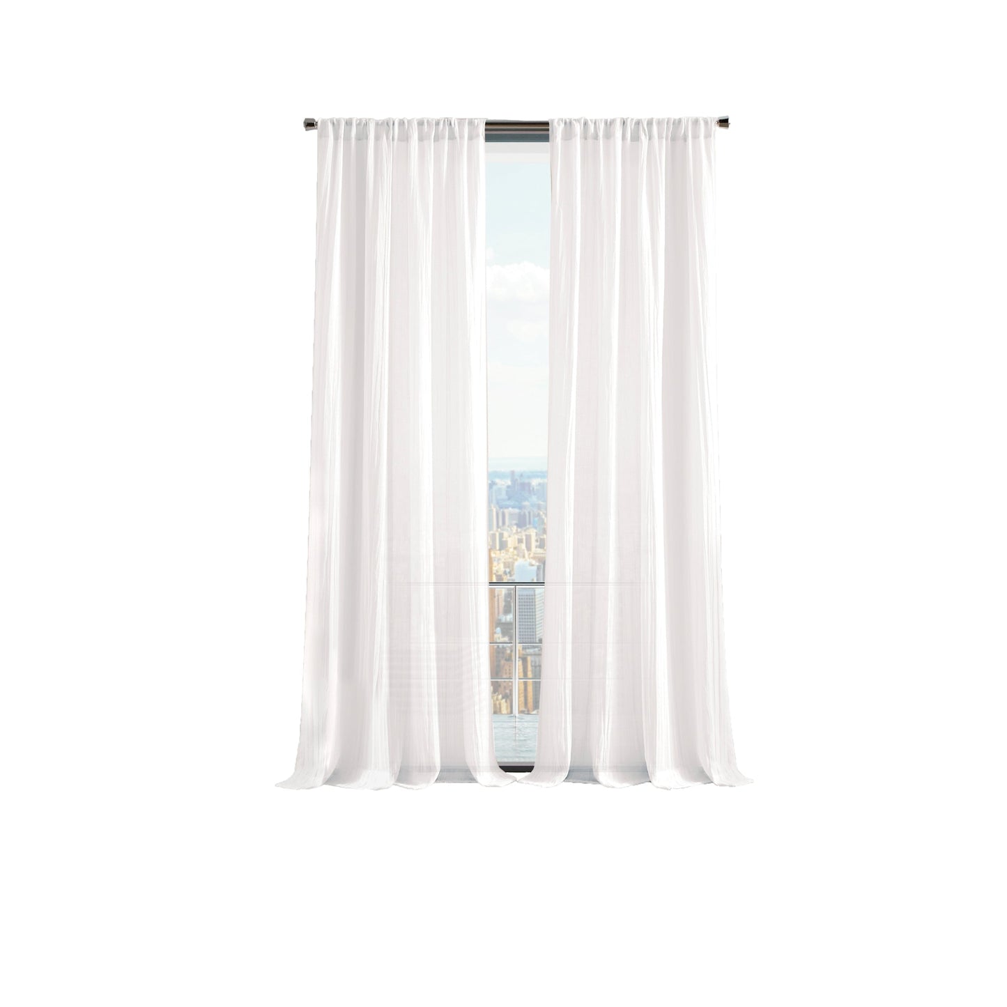 Martha Stewart Crinkle Sheer Curtain Poletop Panel Paar
