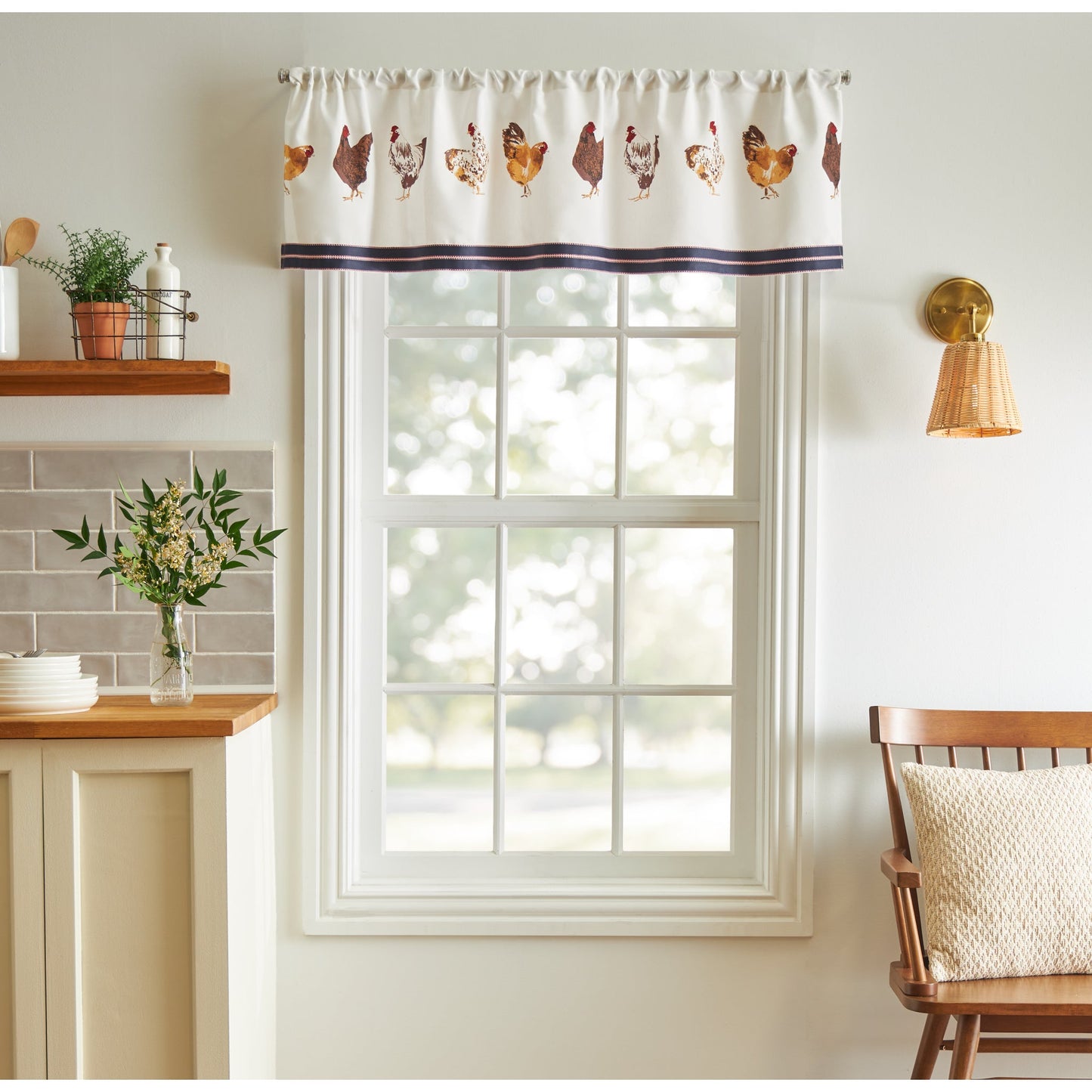 Martha Stewart Chickens 3-Piece Valance & Tiers Set
