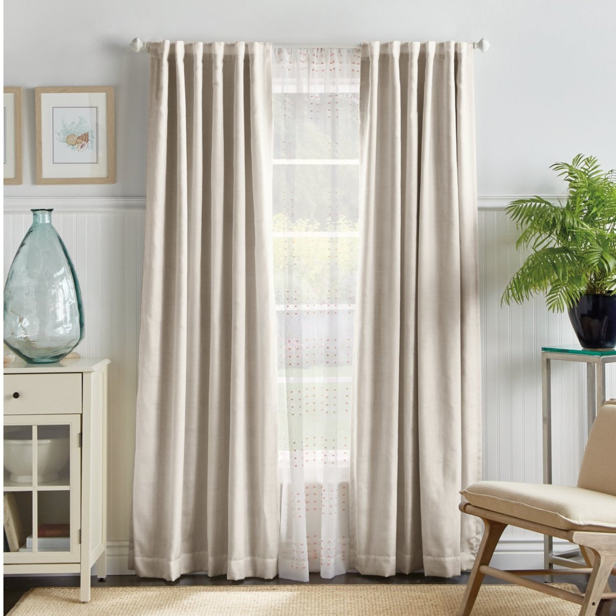 Martha Stewart Bedford Woven Plaid Blackout Curtain Panel Paar