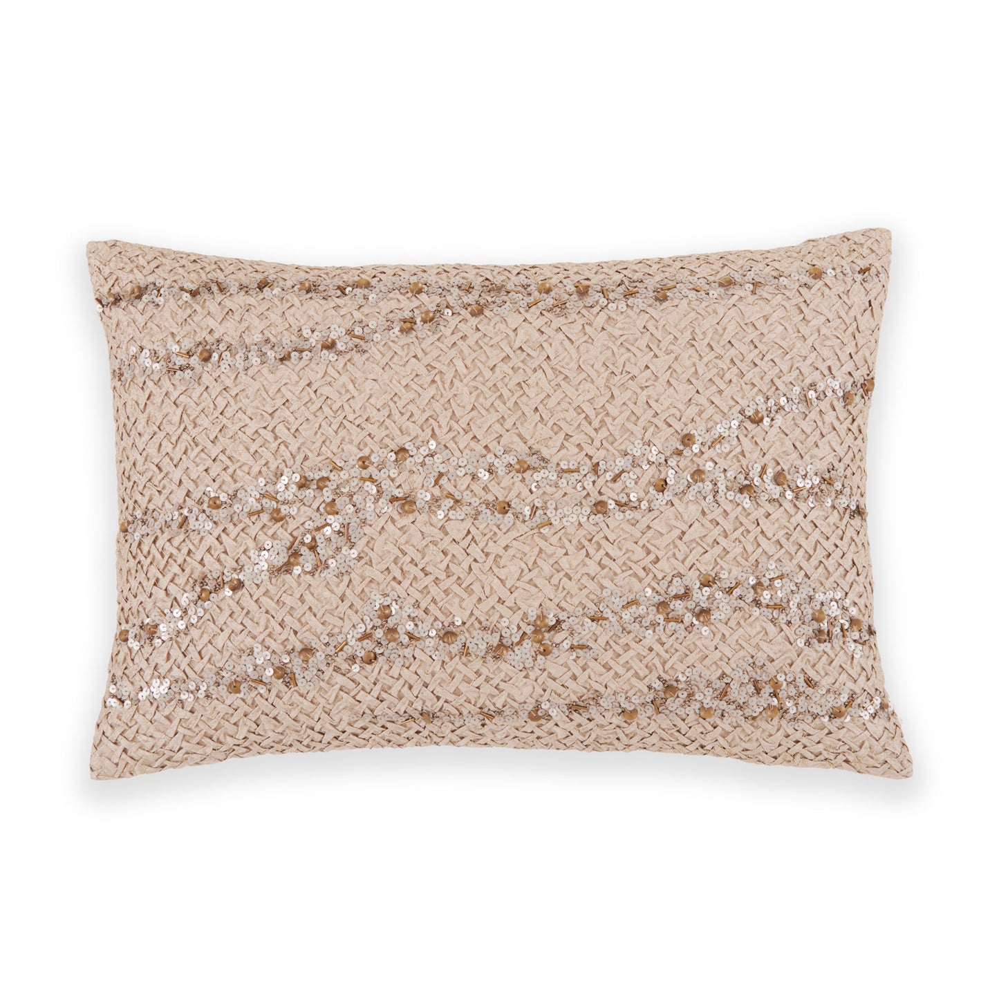 Donna Karan Home Hand Smocked Pailletten Dekoratives Kissen
