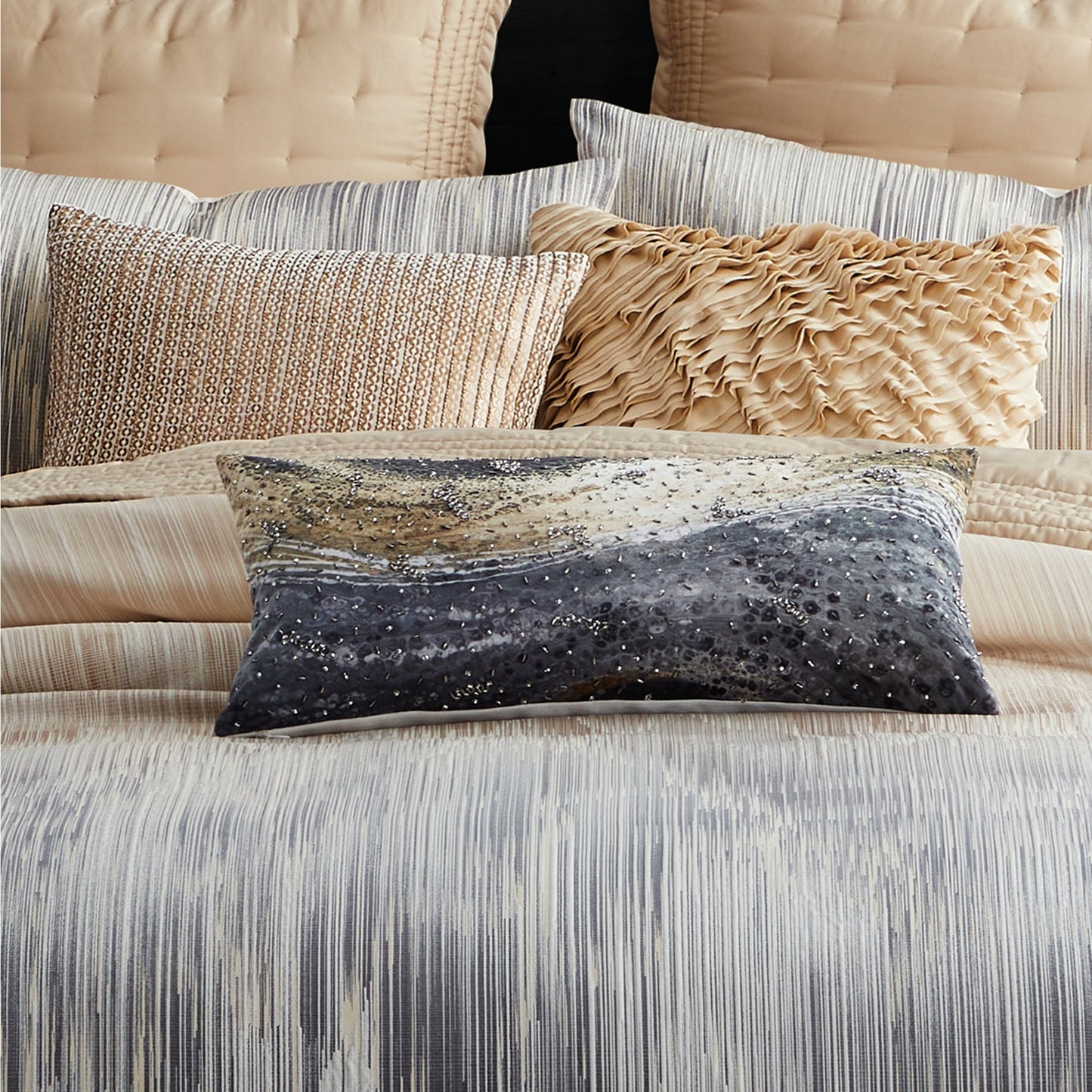 Donna Karan Home Kupfer Pailletten Dekorative Kissen