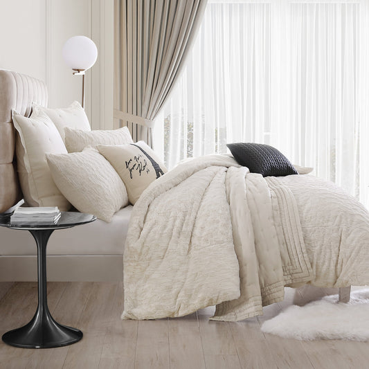 KARL LAGERFELD PARIS Himmlisches Faux Fur Comforter Set
