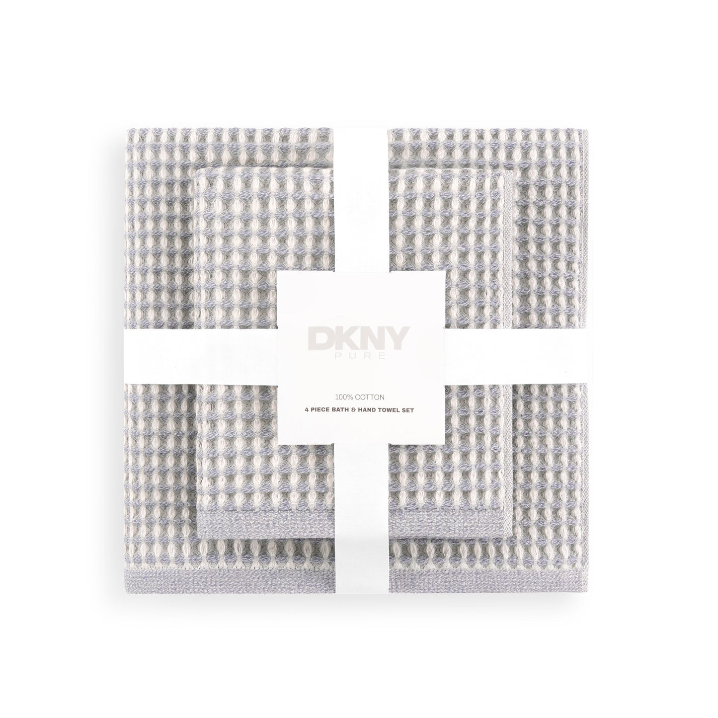 DKNY PURE Yarn Dyed Waffel Ungebleichtes Baumwollbad & Handtuch Set