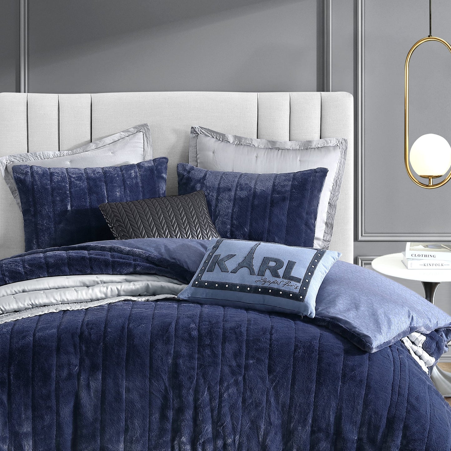 KARL LAGERFELD PARIS Channel Bunny Faux Fur Comforter Set