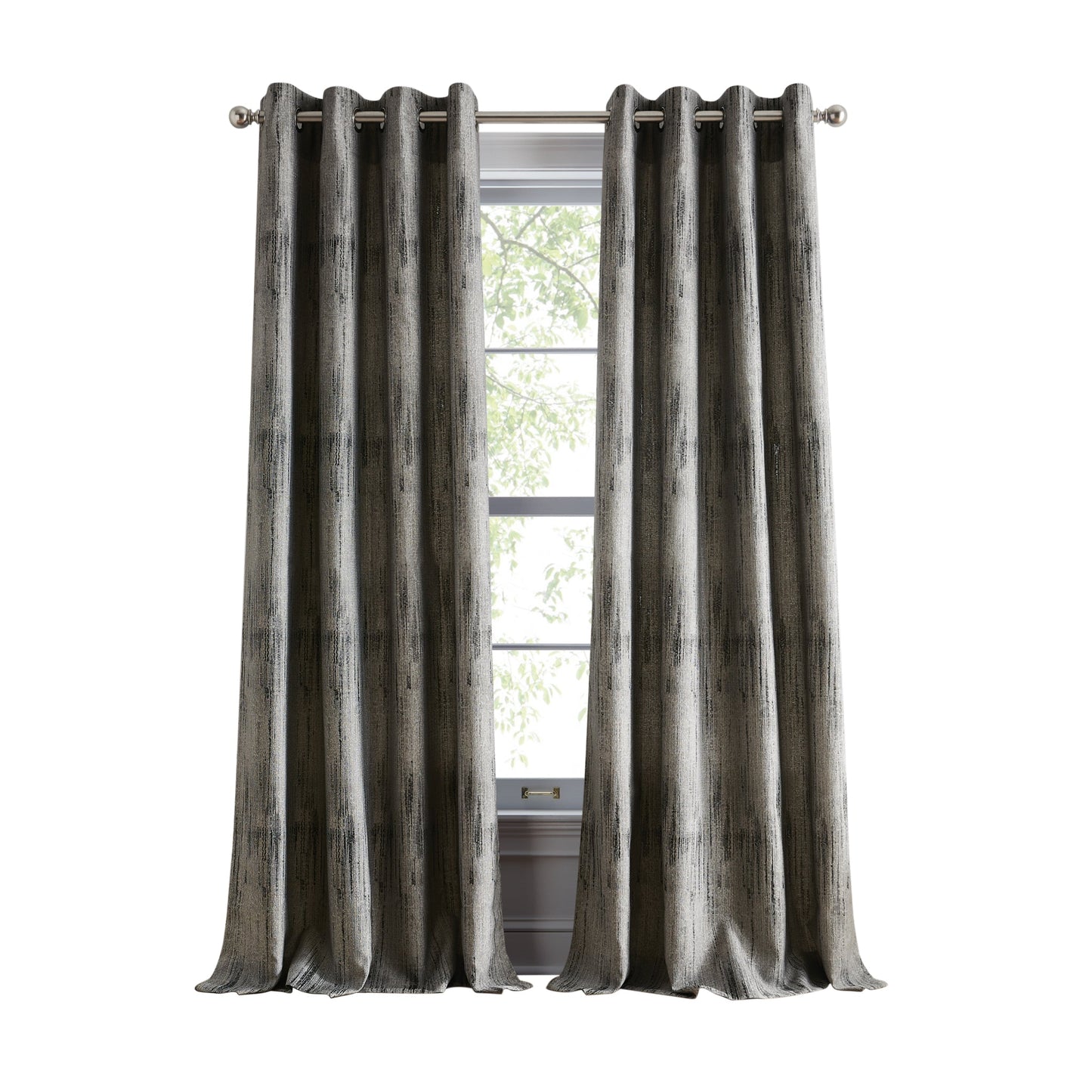DKNY Basalt Jacquard Raum Verdunkelung Vorhang Panel-Paar