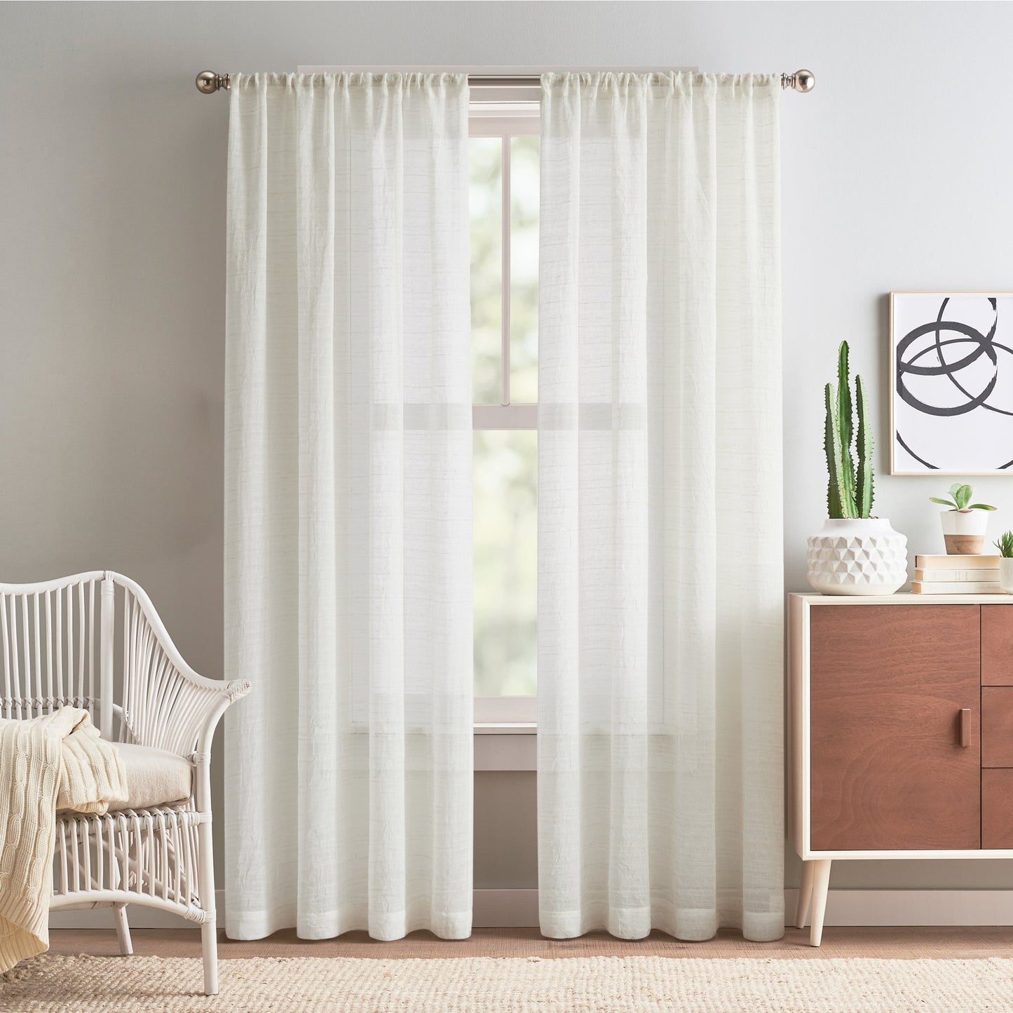 DKNY Antigua Linen Poletop Curtain Panel Paar