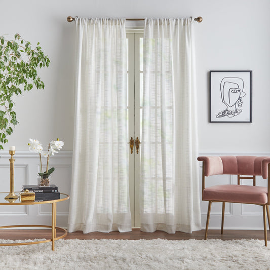 KARL LAGERFELD PARIS Sorbet Metallic Curtain Panel Paar