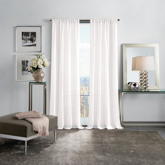 Martha Stewart Crinkle Sheer Curtain Poletop Panel Paar
