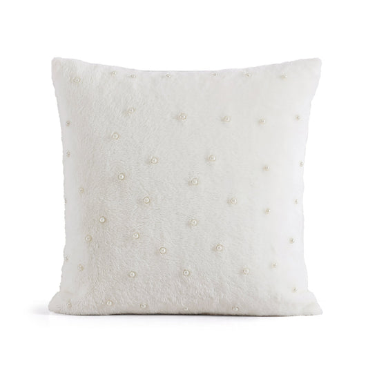 KARL LAGERFELD PARIS Faux Fur Pearl Dekoratives Kissen