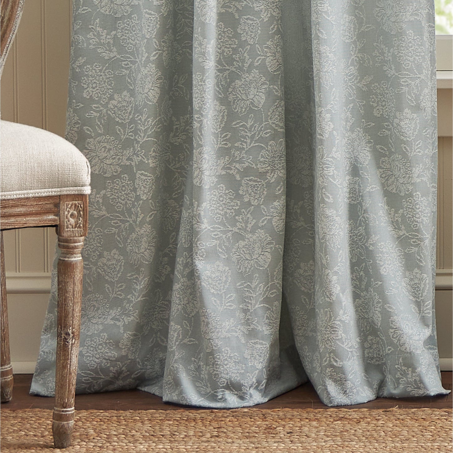 Martha Stewart Cottage Floral Lined Curtain Panel Paar