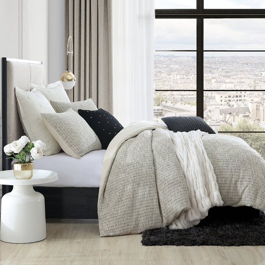 KARL LAGERFELD PARIS Metallisches Tweed Comforter Set