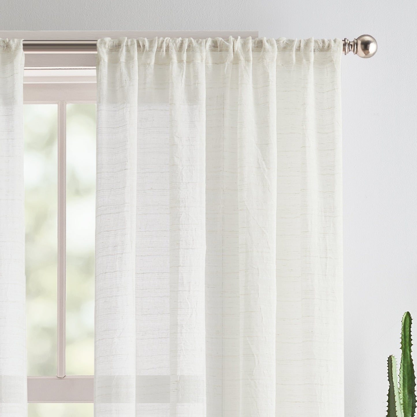 DKNY Antigua Linen Poletop Curtain Panel Paar