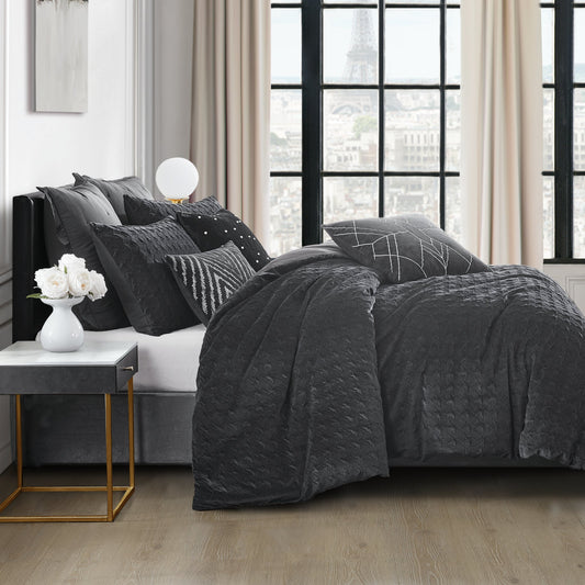 KARL LAGERFELD PARIS Samt Houndstooth Komfortset
