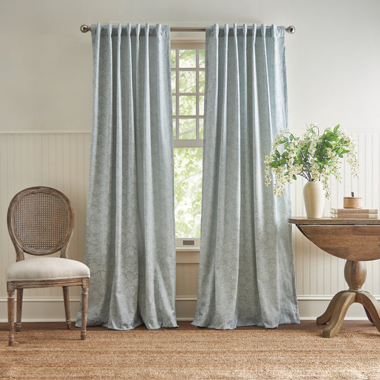 Martha Stewart Cottage Floral Lined Curtain Panel Paar