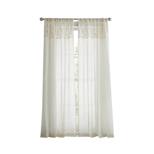 Martha Stewart Piece Macrame Curtain Poletop Panel Paar